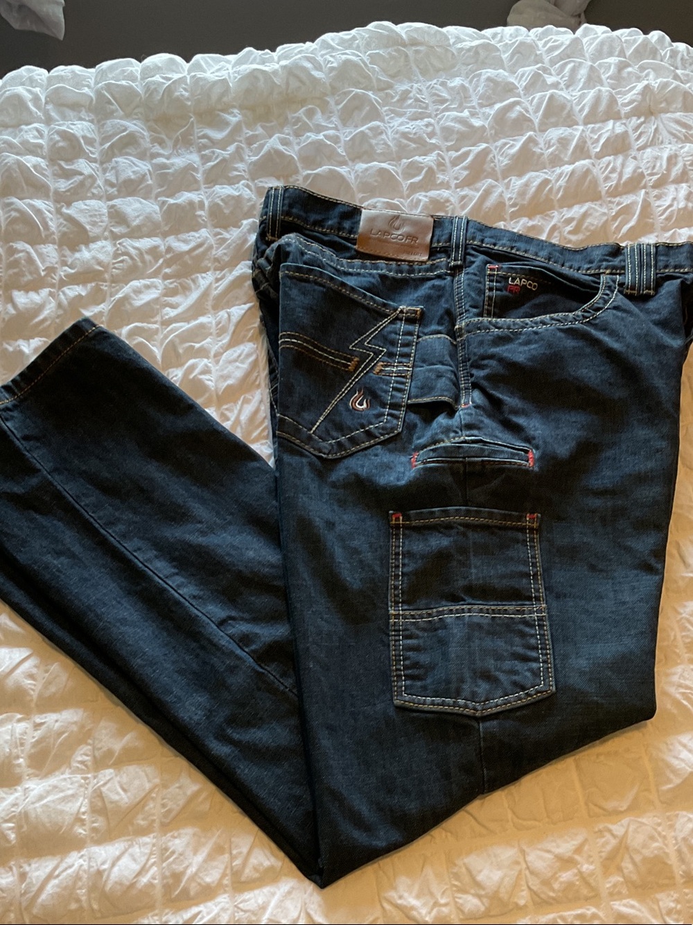 Lapco Slim Straight Men's Jeans in Dark Blue Denim